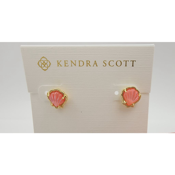 Kendra Scott Brynne Shell Gold Stud Earrings - Picture 3 of 7